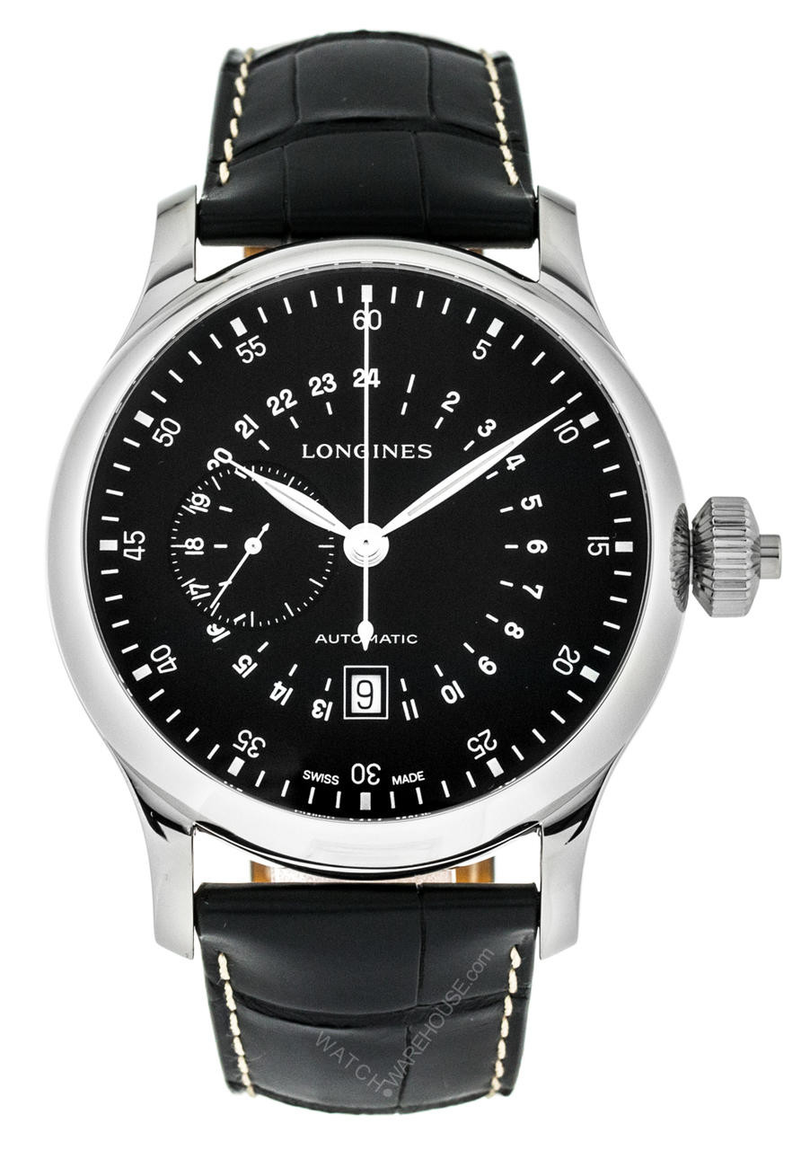 LONGINES 24-Hr Single Push-Piece CHRONO 47.5MM AUTO SS Watch L2.797.4.53.0