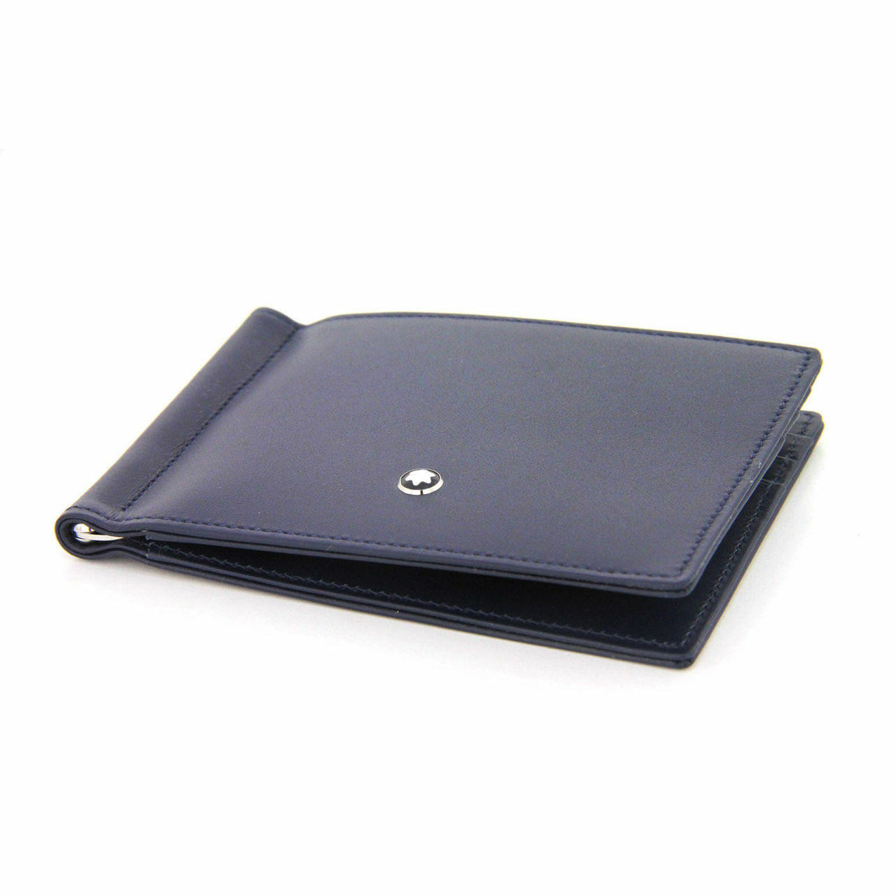 MONTBLANC Meisterstuck Small Navy Wallet 6cc With Money Clip