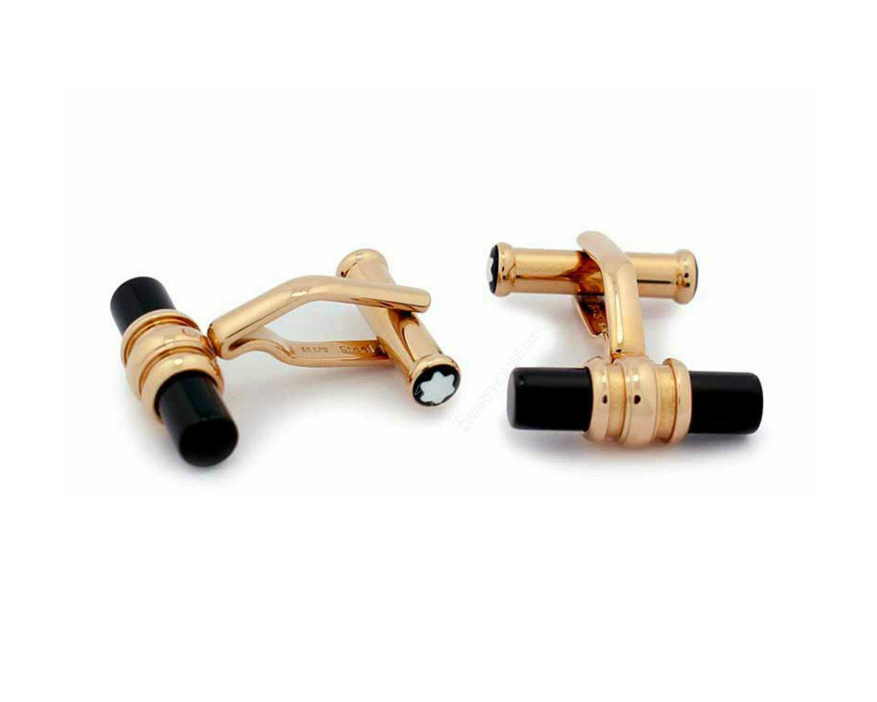 MONTBLANC Meisterstuck Bar Shape Red Gold Pvd Onyx Cufflinks