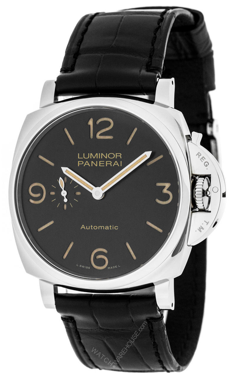 Panerai Luminor Marina Automatic Chronometer Black Dial Men's Watch  PAM00164 PAM00164 BL - Watches, Luminor Marina Automatic - Jomashop