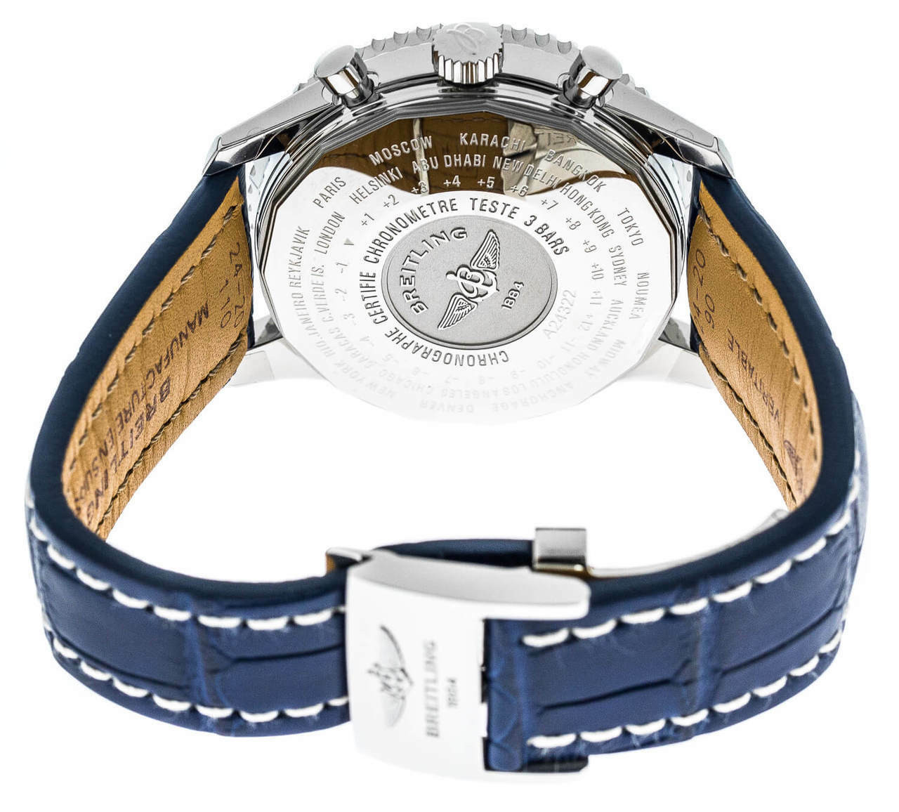 BREITLING Navitimer World 46MM Blue Leather Watch A2432212/G571