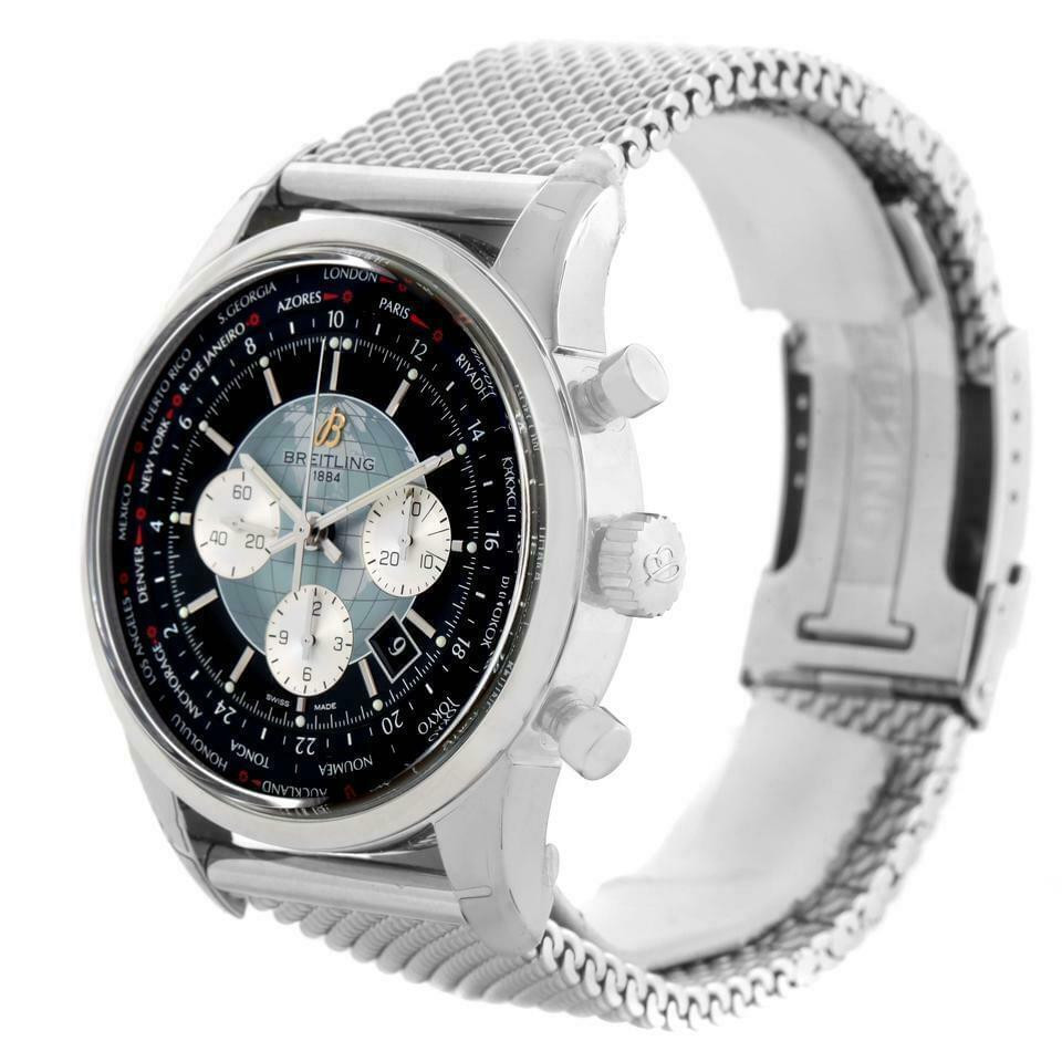 BREITLING Transocean Chronograph Unitime Mesh Watch AB0510U4/BB62