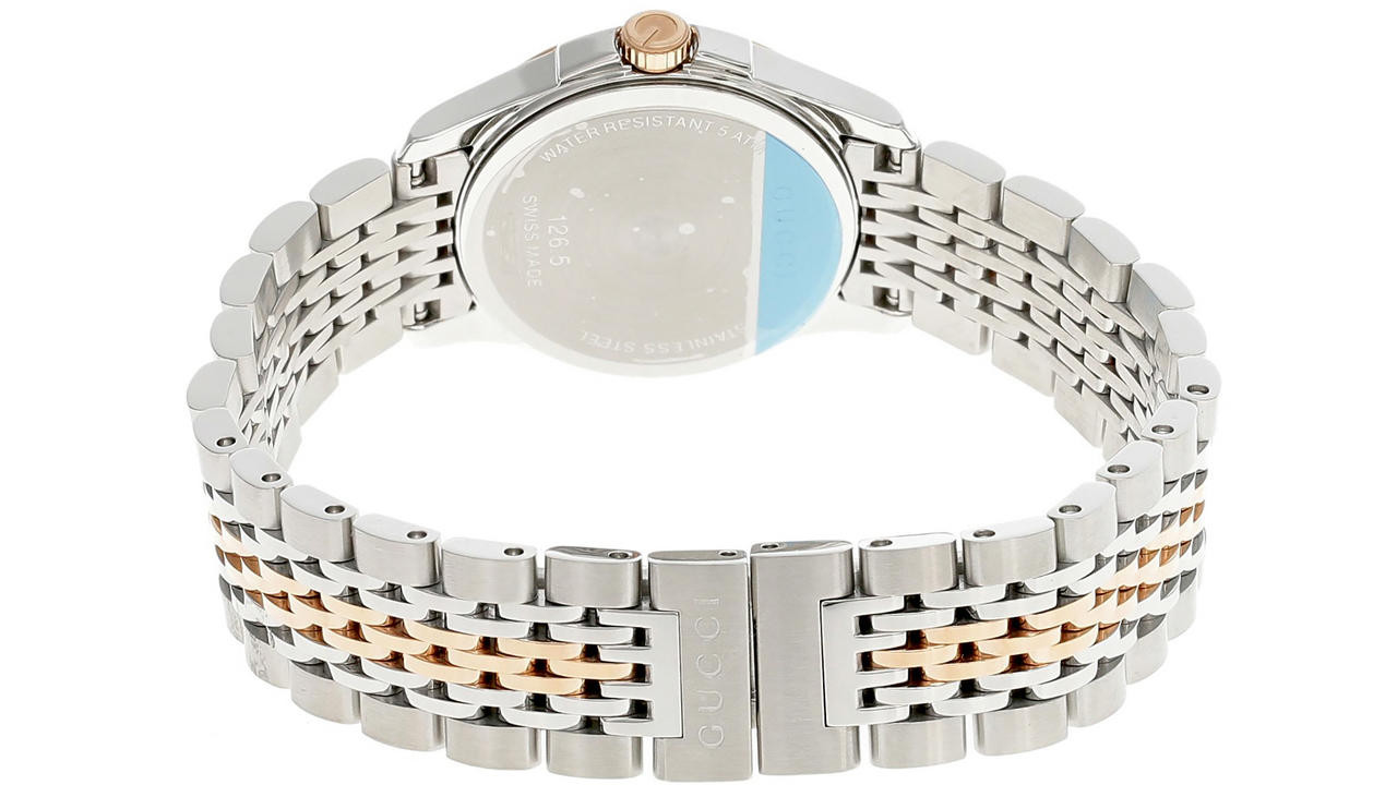 GUCCI G-Timeless SM 27MM MOP 12-Diamond 2Tone Women's Watch