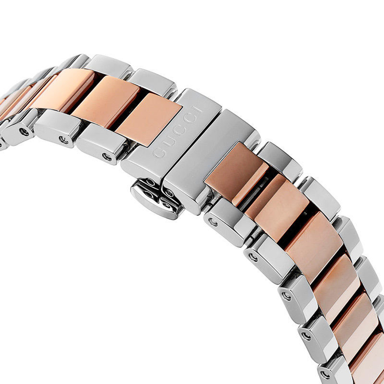 Gucci G-timeless SM White Pearl Dial 12 Diamonds 2Toned