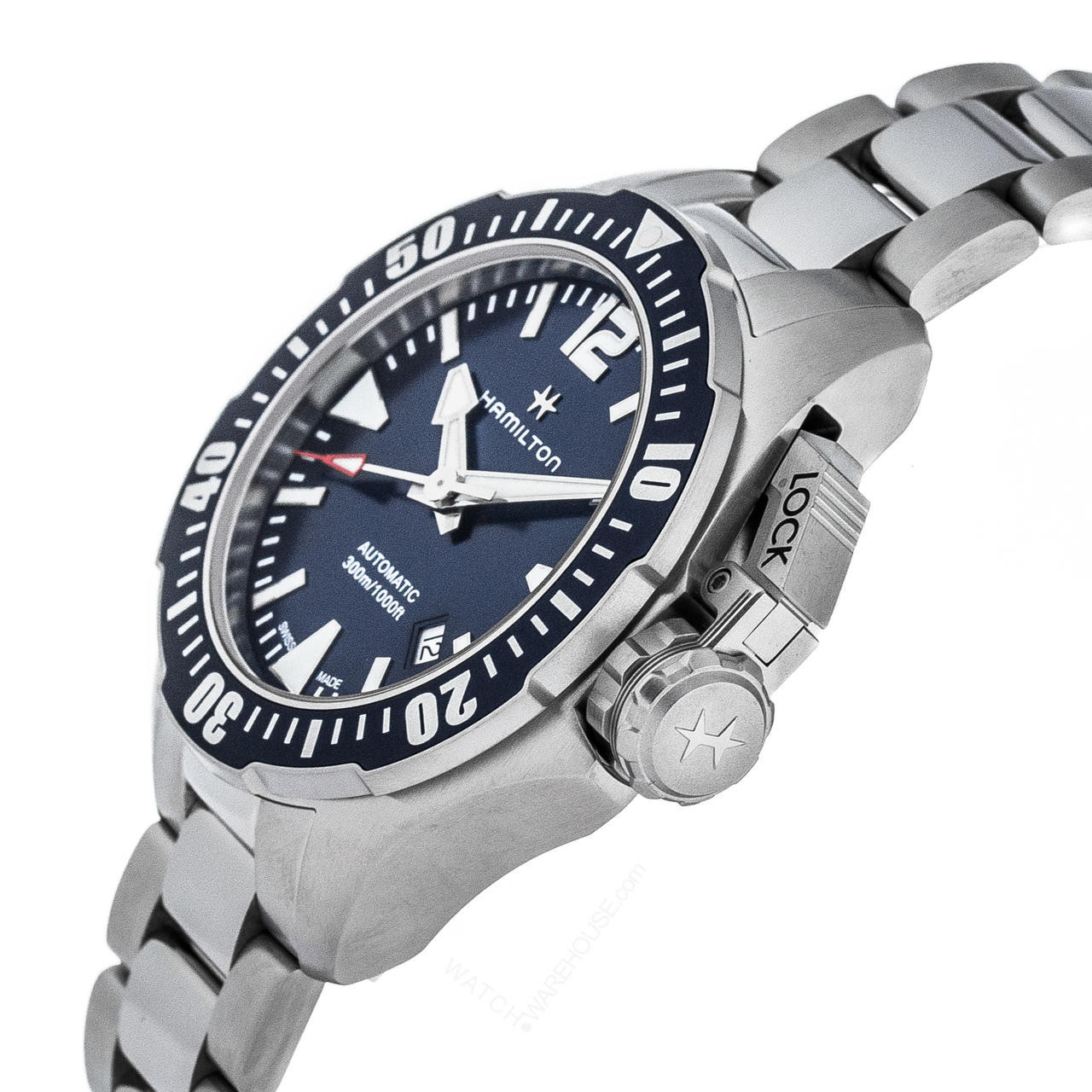 HAMILTON Khaki Navy Frogman 42MM AUTO SS Blue Dial Watch H77705145