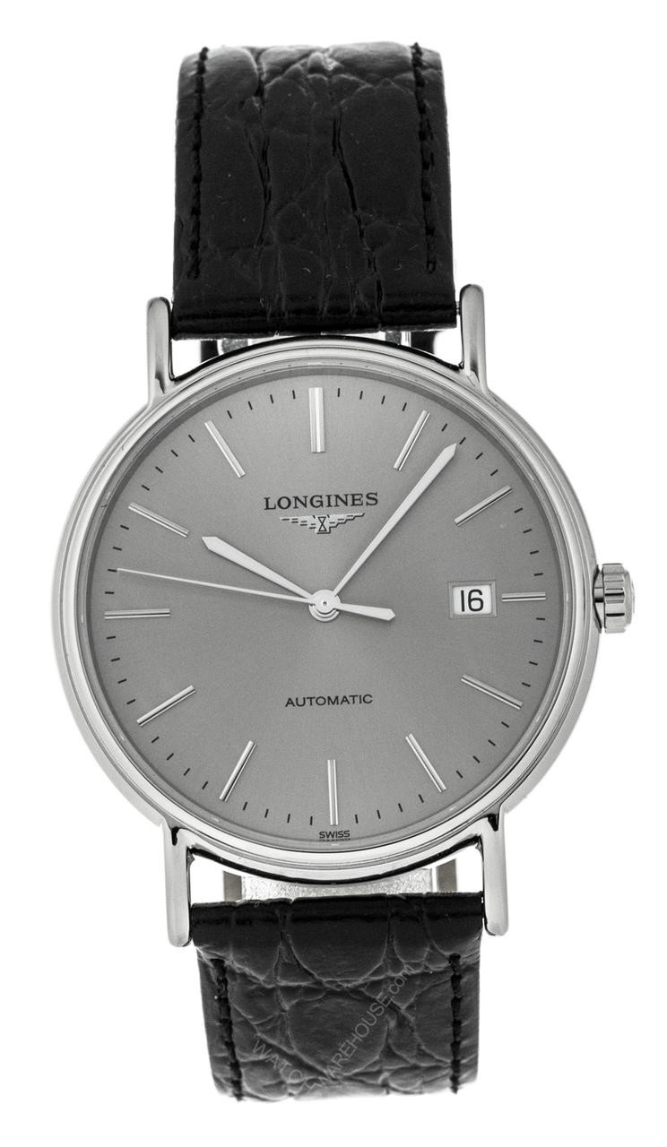 LONGINES Presence 38MM AUTO Silver Dial BLK Leather Watch