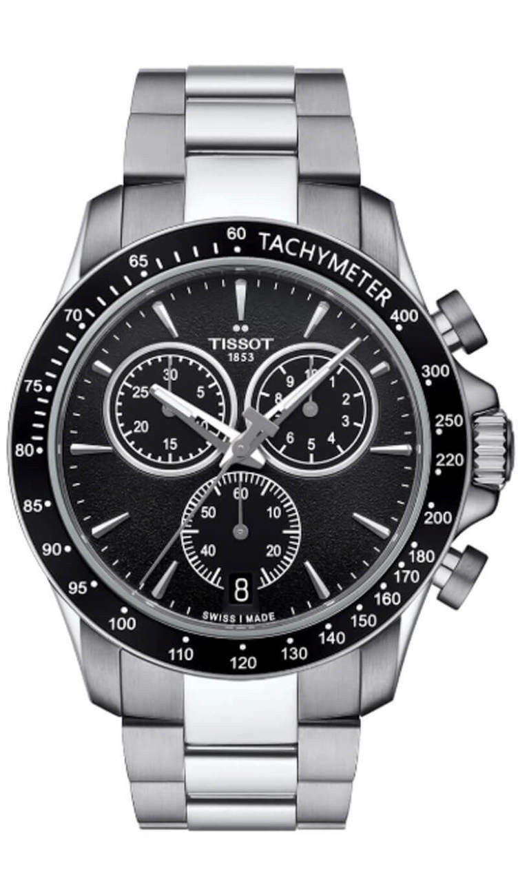 TISSOT V8 Chronograph SS Quartz BLK Dial Men's Watch