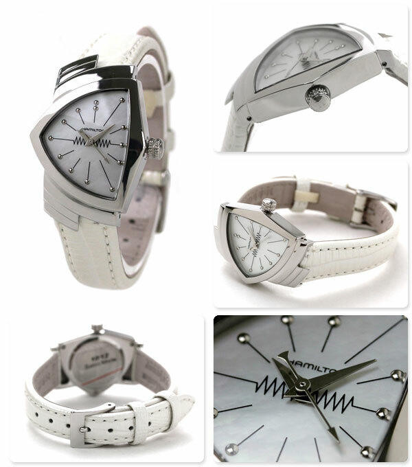 HAMILTON Ventura QTZ Pearl Dial White Leather Womenâ€™s Watch