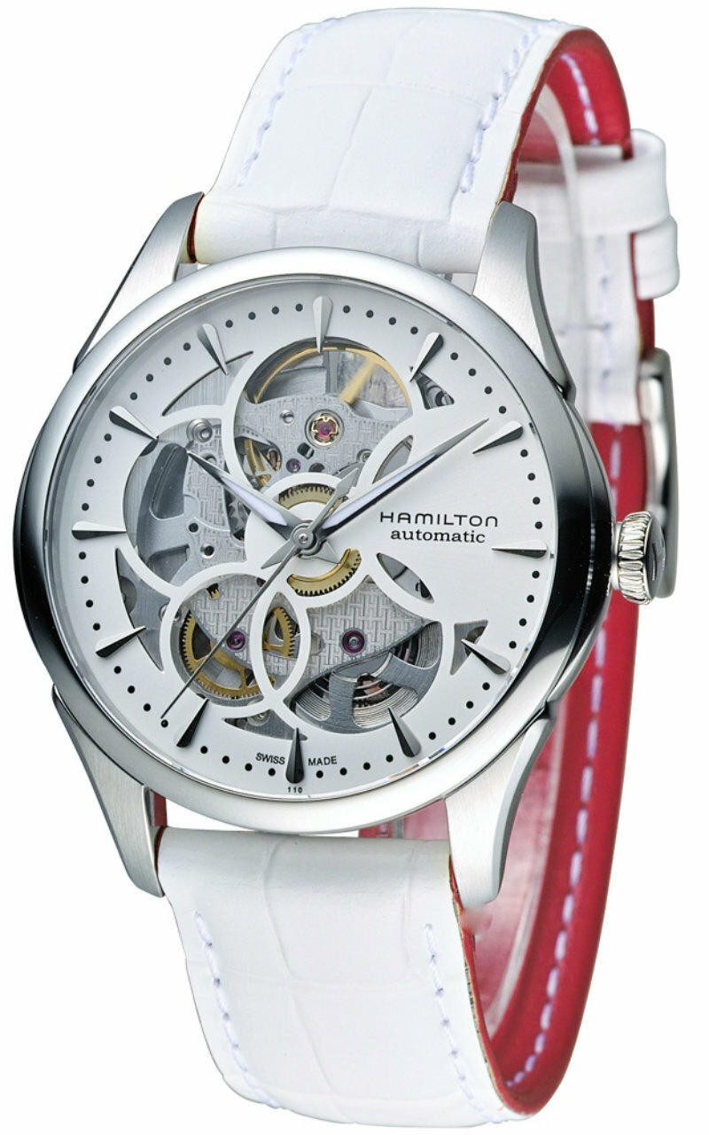 HAMILTON Jazzmaster Viewmatic Skeleton AUTO Leather Watch