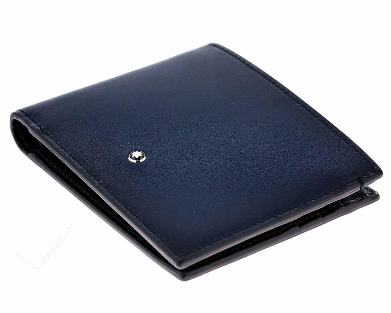 MONTBLANC Meisterstuck 6cc Navy Sfumato Italian Leather Wallet