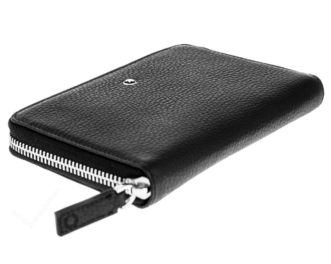MONTBLANC Meisterstuck 4cc Black Soft Grain Leather Zip Coin