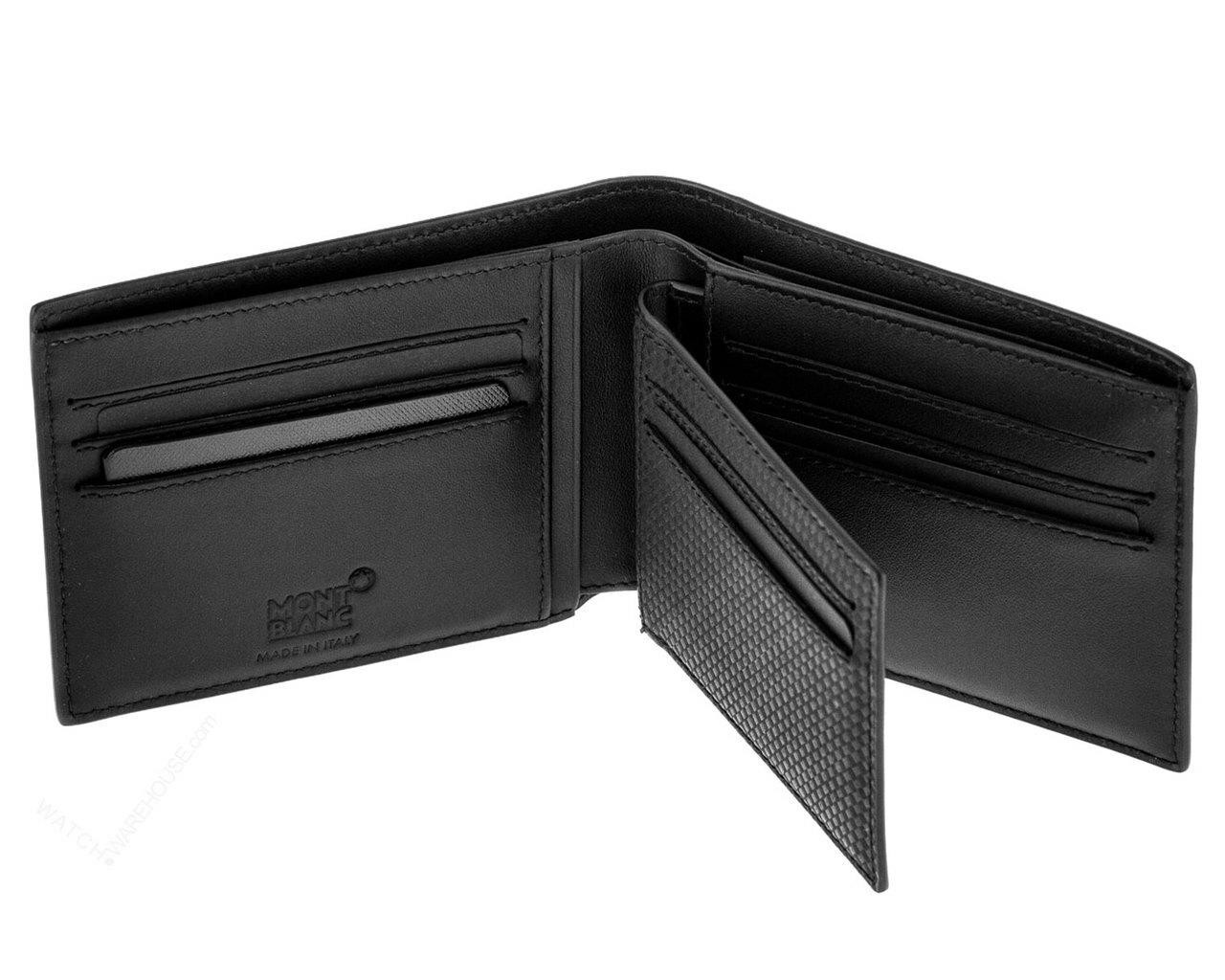 MONTBLANC Extreme 6cc Black Woven Carbon Design Leather Wallet