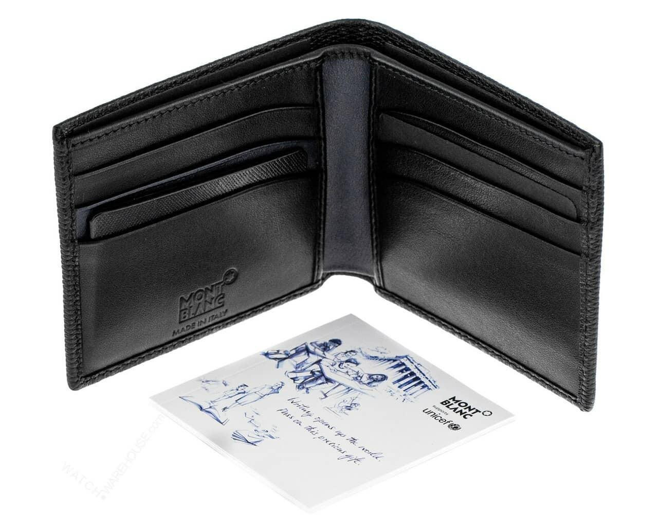 MONTBLANC Meisterstuck Selection 6cc Black UNICEF Leather Wallet 