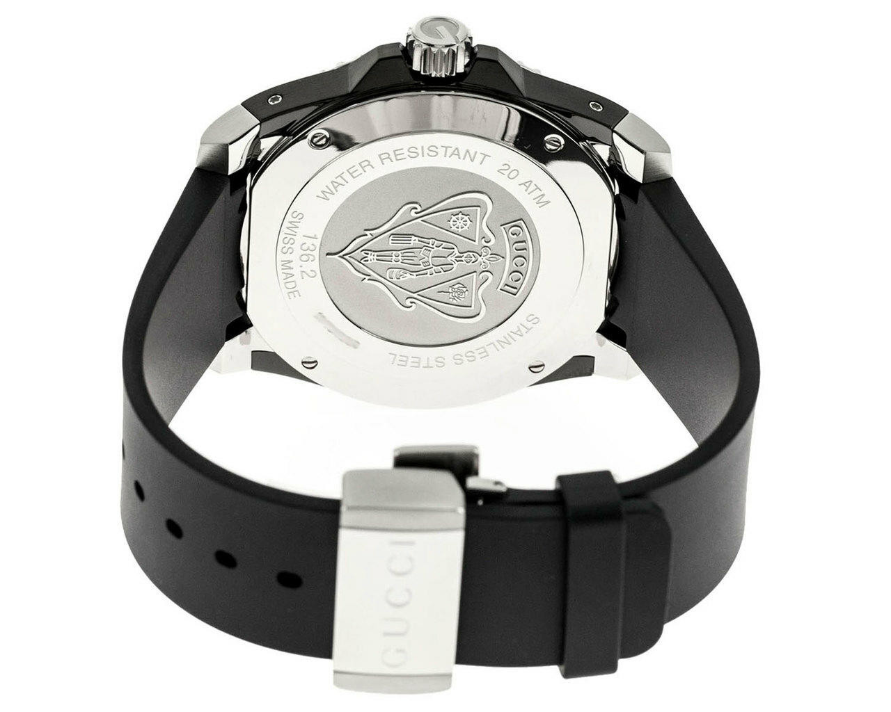 【入荷済み】GUCCI DIVER BLACK YA126277 ステンレススチール ブラック文字盤 クォーツ 腕時計 ダイバー グッチ ◆3109/宮竹店 男性用