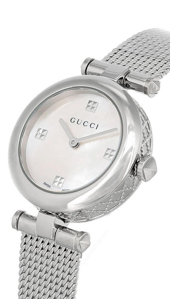 GUCCI Diamantissima 27MM QTZ SS White MOP Dial Women's Watch