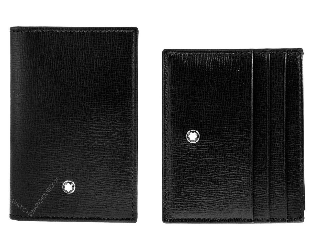 MONTBLANC Black Leather Business Card & Pocket Holder Gift Set