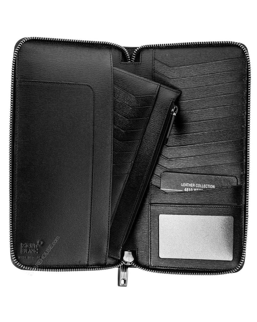 montblanc accessories montblanc westside black italian leather zip closure wallet 114695 63993.1653346581