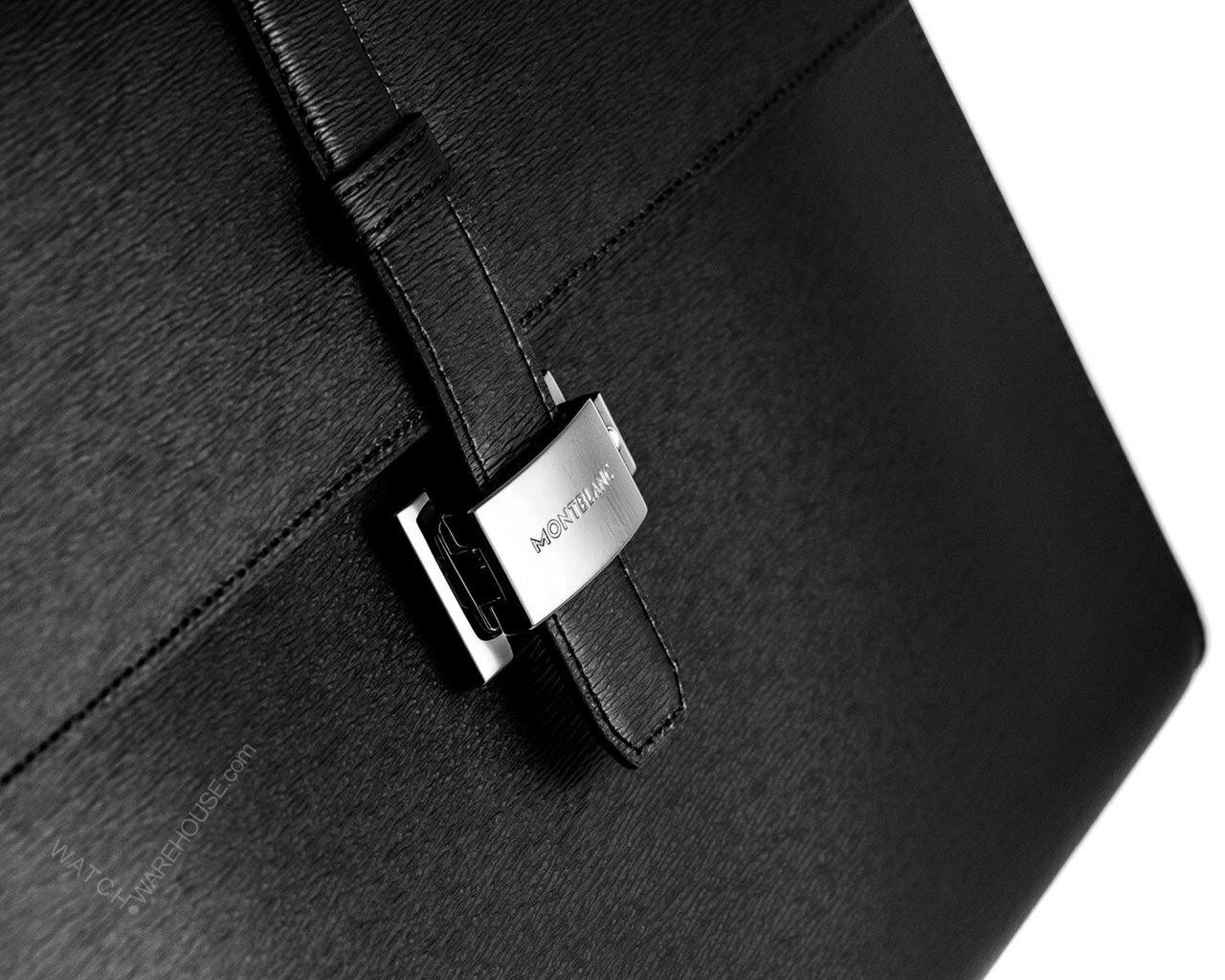 Mont Blanc モンブラン　ビジネスバッグ　ハンドバッグ　ブラック MONTBLANC 4810 Westside Black Leather Single Gusset Briefcase