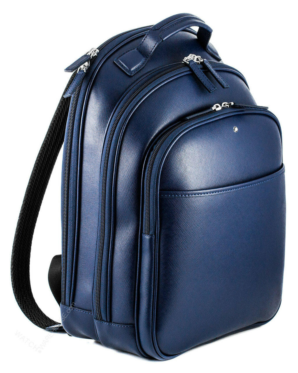 MONTBLANC Sartorial Print Small Indigo Blue Leather Backpack
