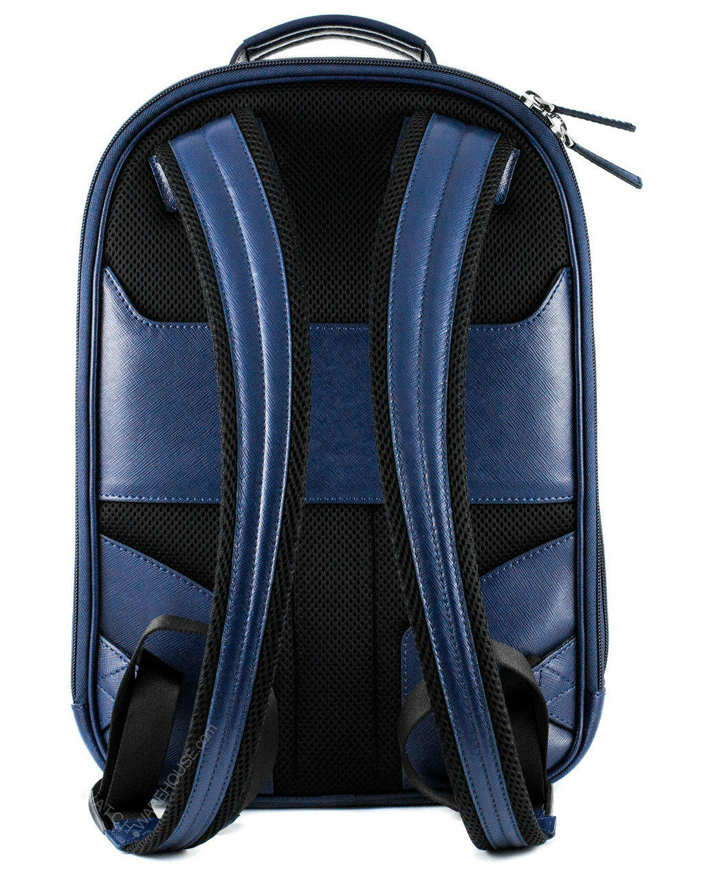 MONTBLANC Sartorial Print Small Indigo Blue Leather Backpack