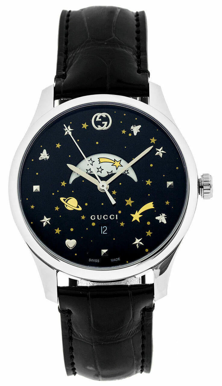 GUCCI G-Timeless 40MM Slim Moonphase Black Dial Men's Watch YA126327