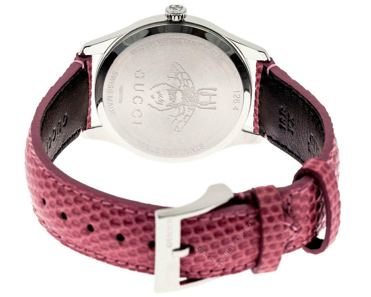GUCCI G-Timeless Slim Moonphase BLK Dial Pink Leather Watch