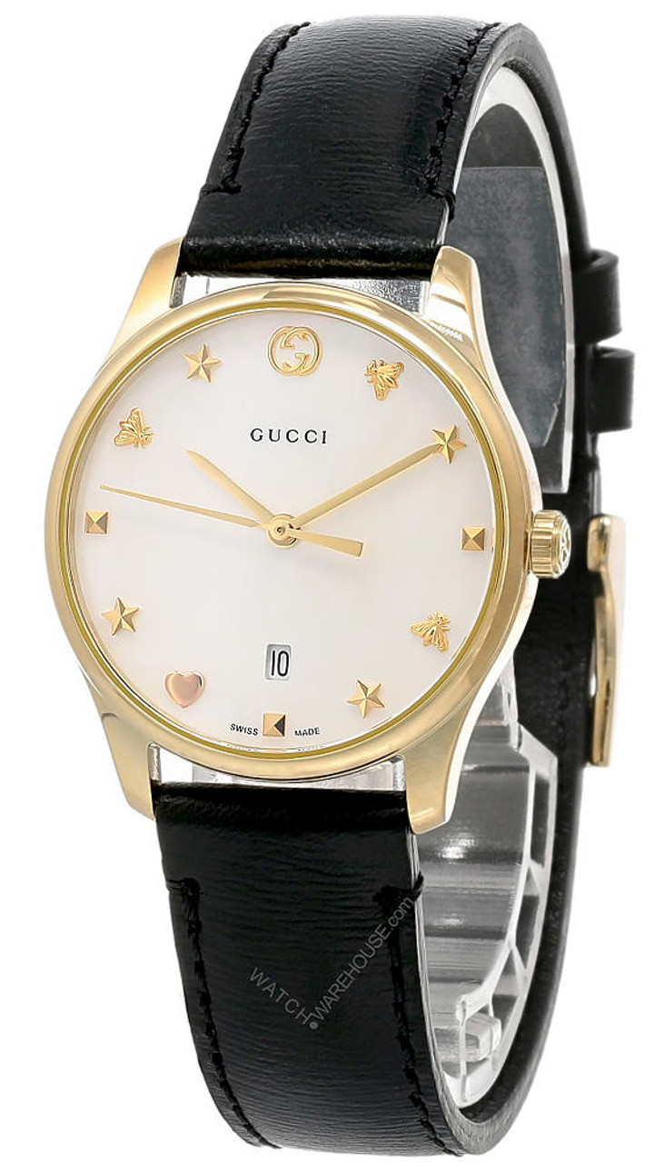 GUCCI G-Timeless Mother of Pearl Dial PVD Gold Women's Watch