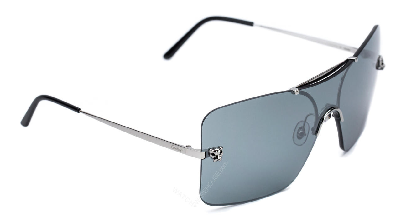 CARTIER Panthère Rimless Ruthenium Silver Lens Sunglasses  display picture 2