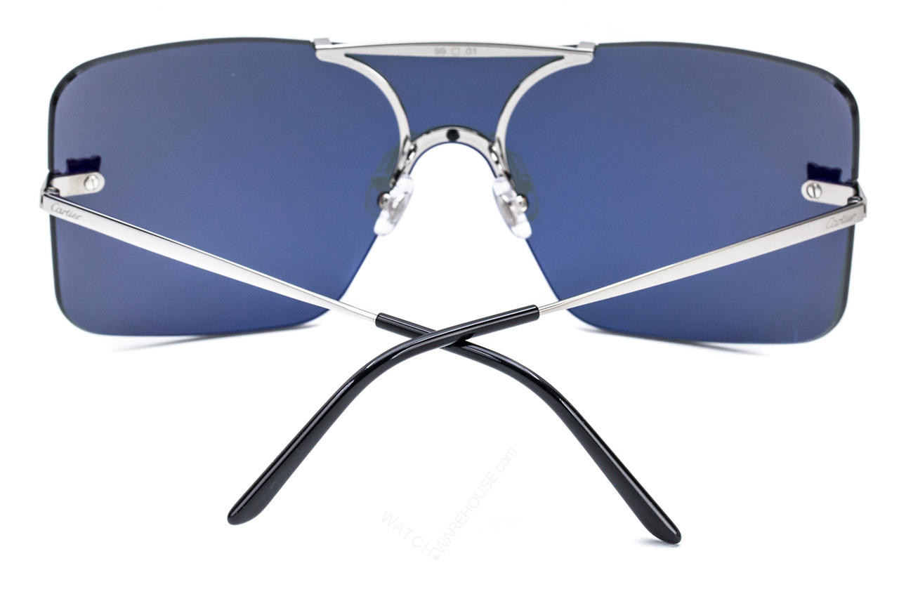 NEW CARTIER CT0023S 001 WOMEN SILVER SHIELD SUNGLASSES CARTIER CT0023S 001 CT0023S Sunglasses - Cartier Authorized Retailer  main image 3