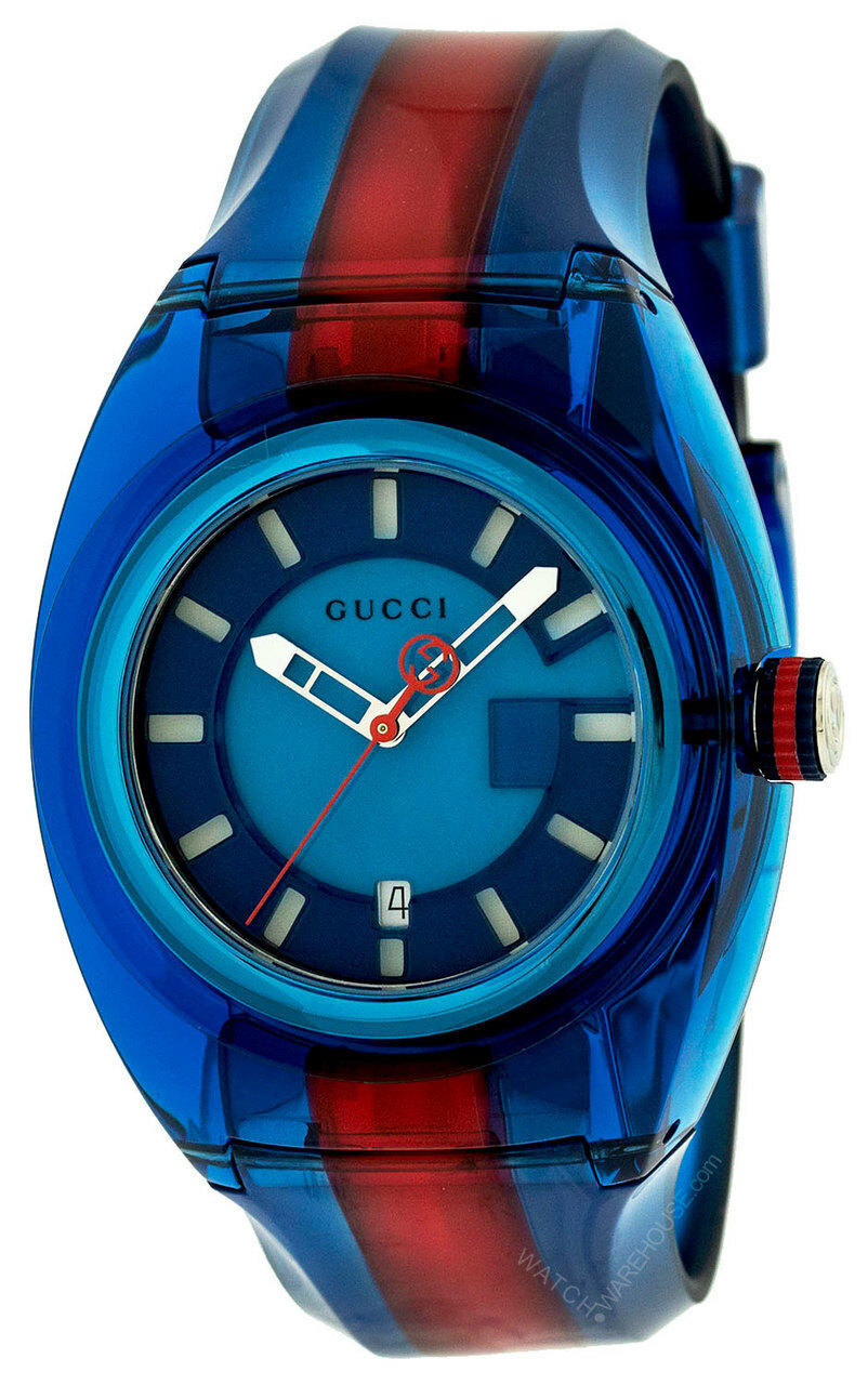 GUCCI Sync XL 43MM Quartz Blue Dial Two-Tone Men