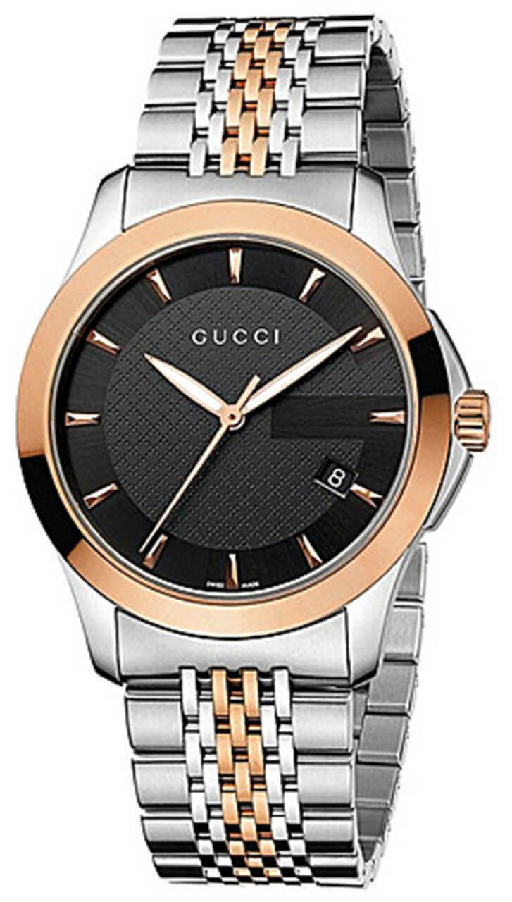 mens silver and gold gucci watch