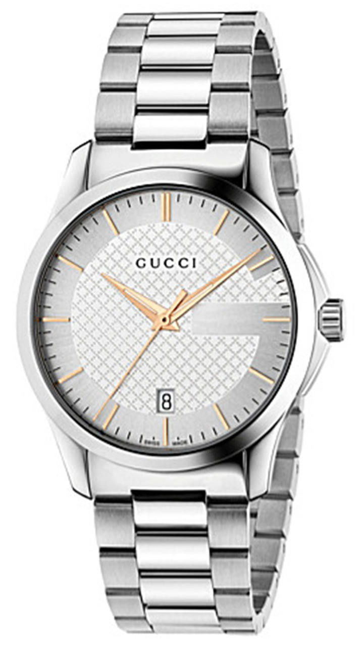 GUCCI G-Timeless 38MM Stainless Steel Silver Unisex Watch YA126442