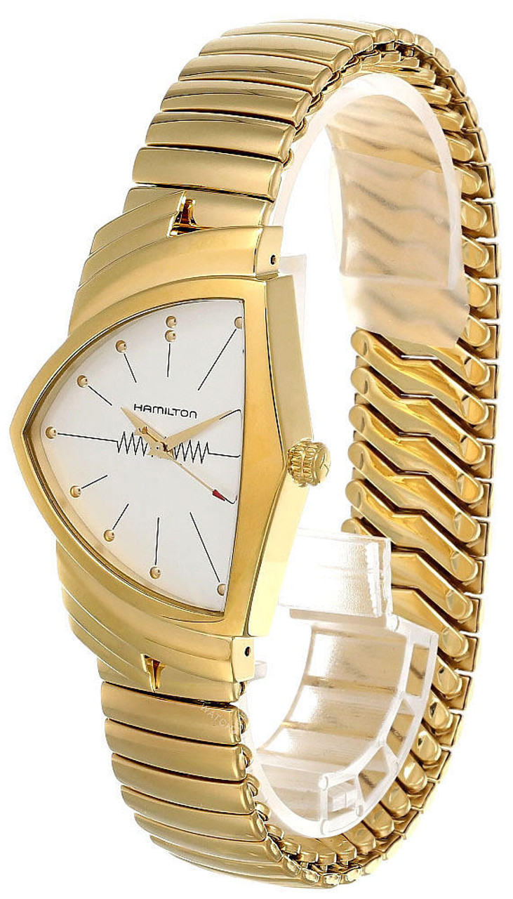 HAMILTON Ventura Quartz SS White Dial Gold Tone Men's Watch H24301111