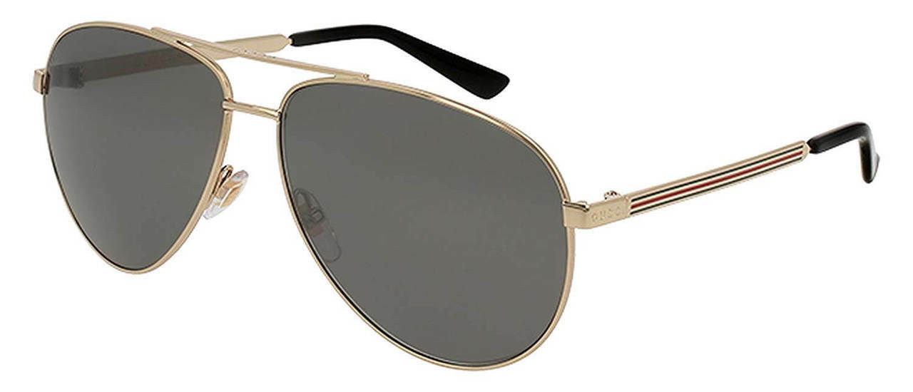 Eyewear Brands Gucci Gold Grey Aviator Mens Sunglasses GG0137S 002 Eyewear Brands Gucci Gold Grey Aviator Mens Sunglasses GG0137S 002