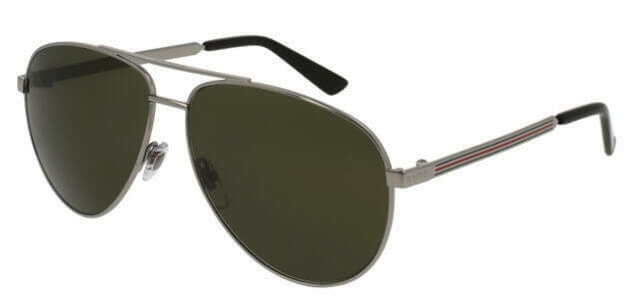 Eyewear Brands Gucci Green Metal Aviator Mens Sunglasses GG0137S 003 Eyewear Brands Gucci Green Metal Aviator Mens Sunglasses GG0137S 003