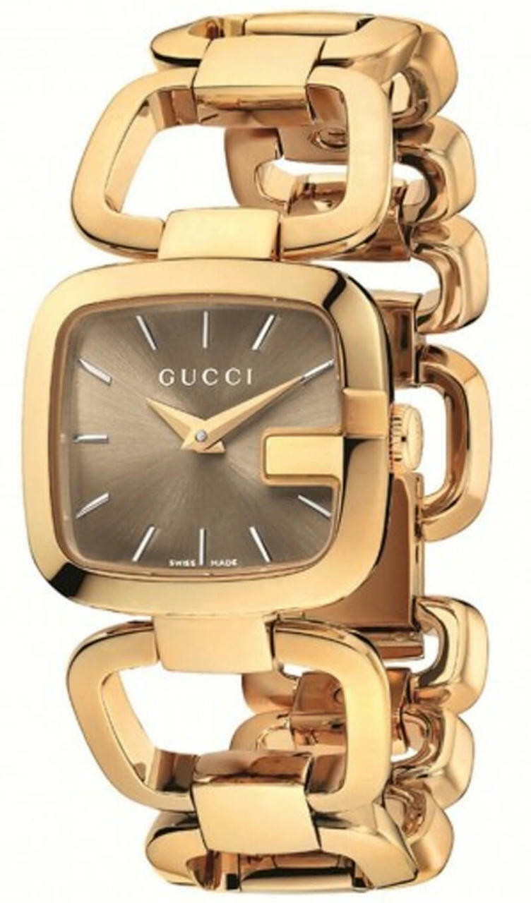 GUCCI G-Gucci Brown Dial Gold-Tone SS Women's Watch YA125408