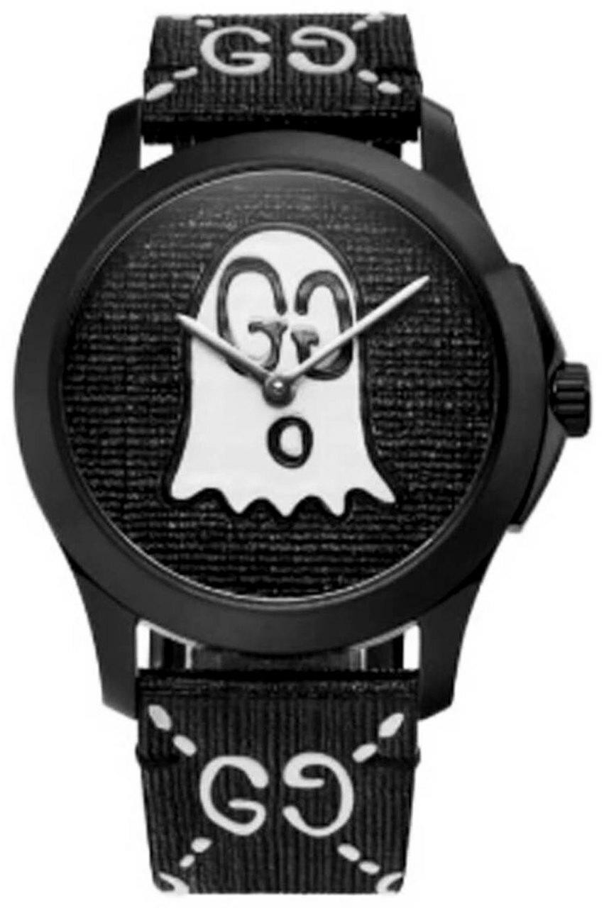 GUCCI G-Timeless 38MM Black Ghost Motif Dial Men's Watch YA1264018