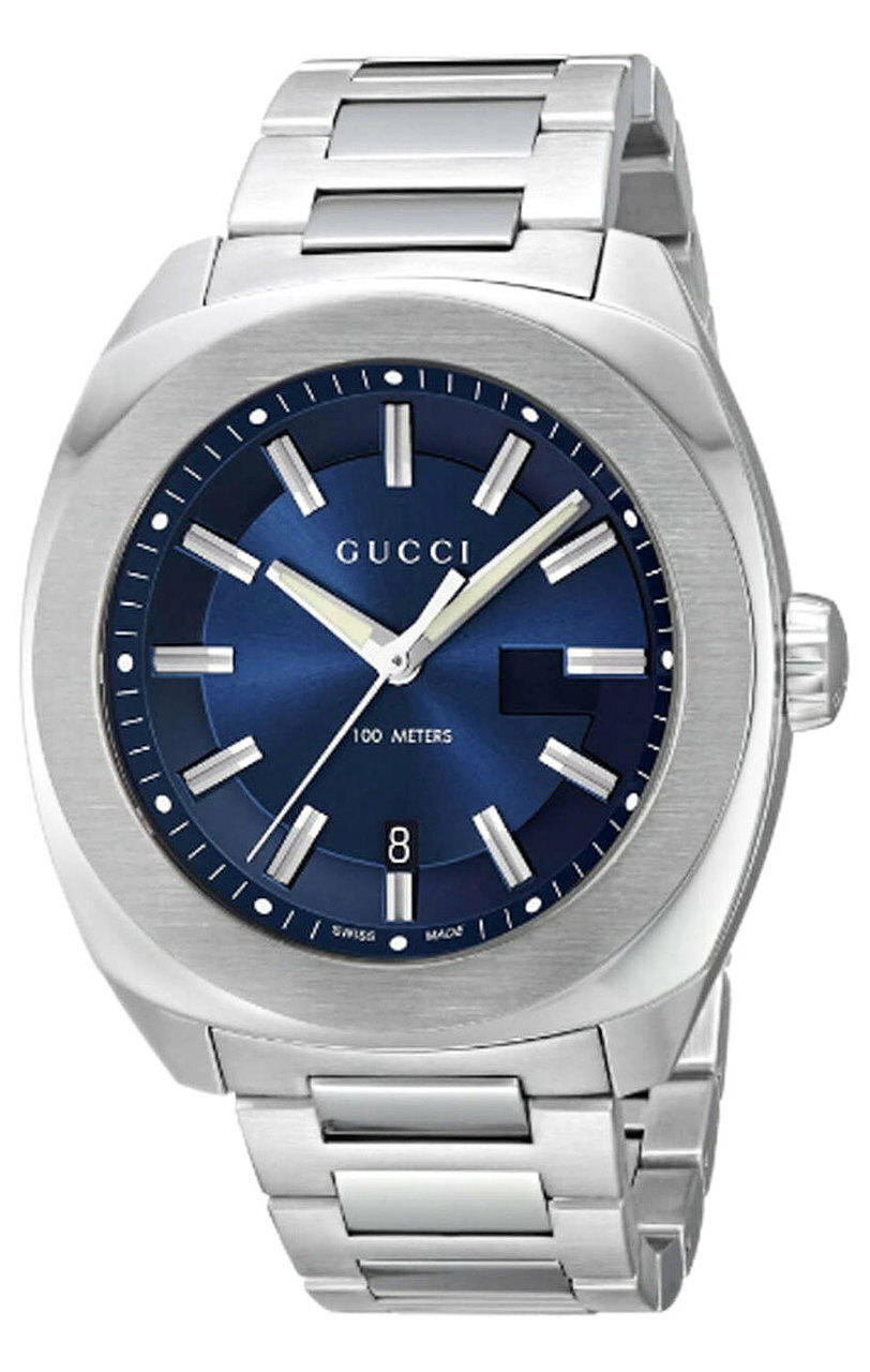GUCCI GG-2570 47MM XL Dark Blue Sun Brushed Dial Men's Watch