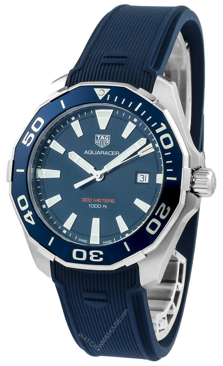 TAG HEUER Aquaracer 43MM Quartz Blue Dial Men's Watch WAY101C