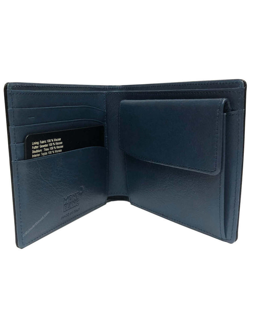 MONTBLANC Meisterstück Wallet 4cc with Coin Case Black/Blue MONTBLANC Meisterstück Wallet 4cc with Coin Case Black/Blue