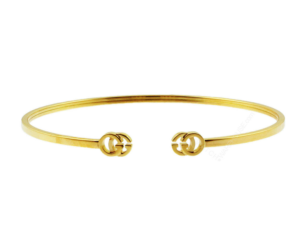 GUCCI GG Running 18K Yellow Gold Women's Cuff Bracelet