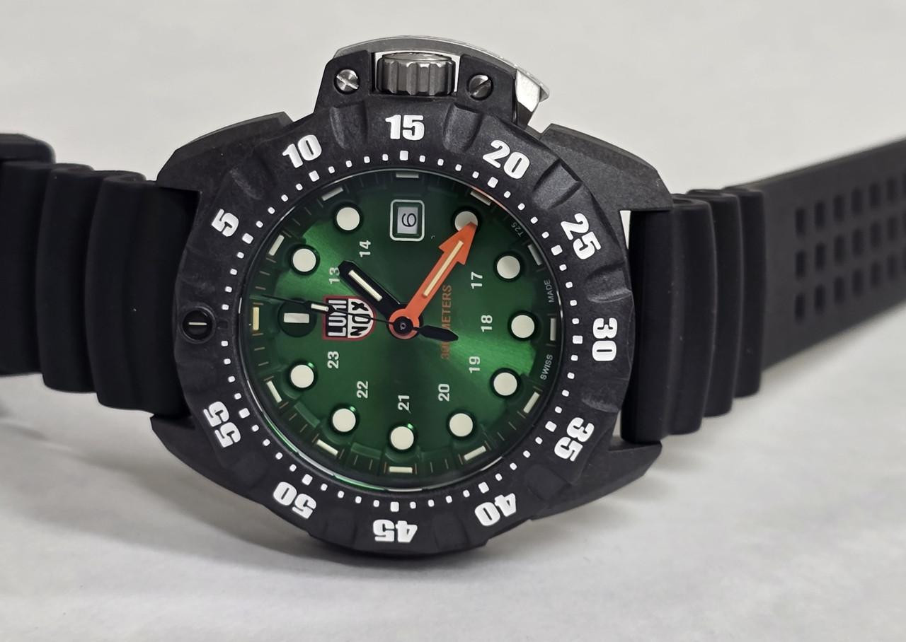 LUMINOX Scott Cassell Deep Dive 45MM Green Dial Rubber Men's Watch