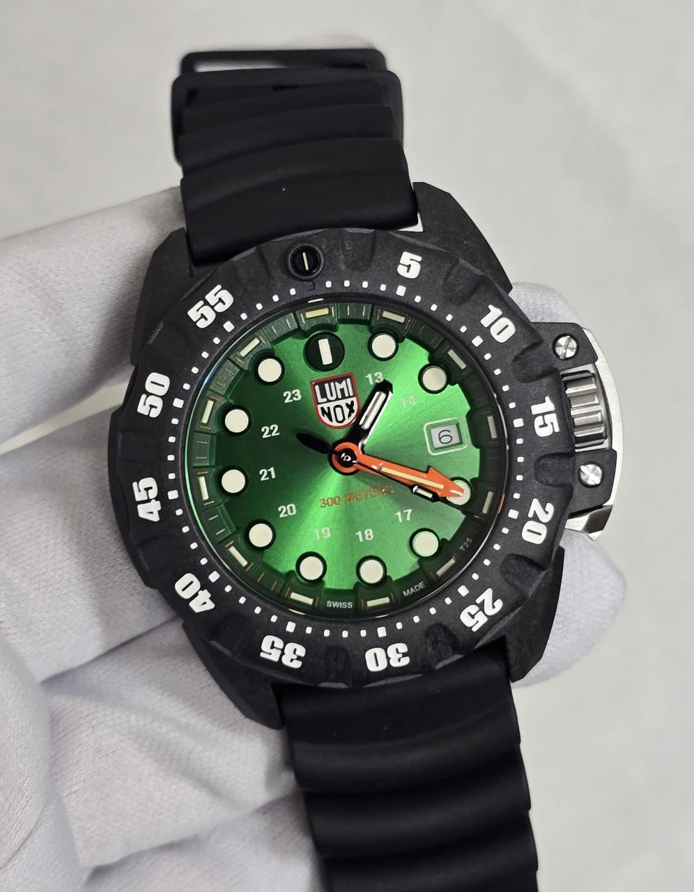 LUMINOX Scott Cassell Deep Dive 45MM Green Dial Rubber Men's Watch