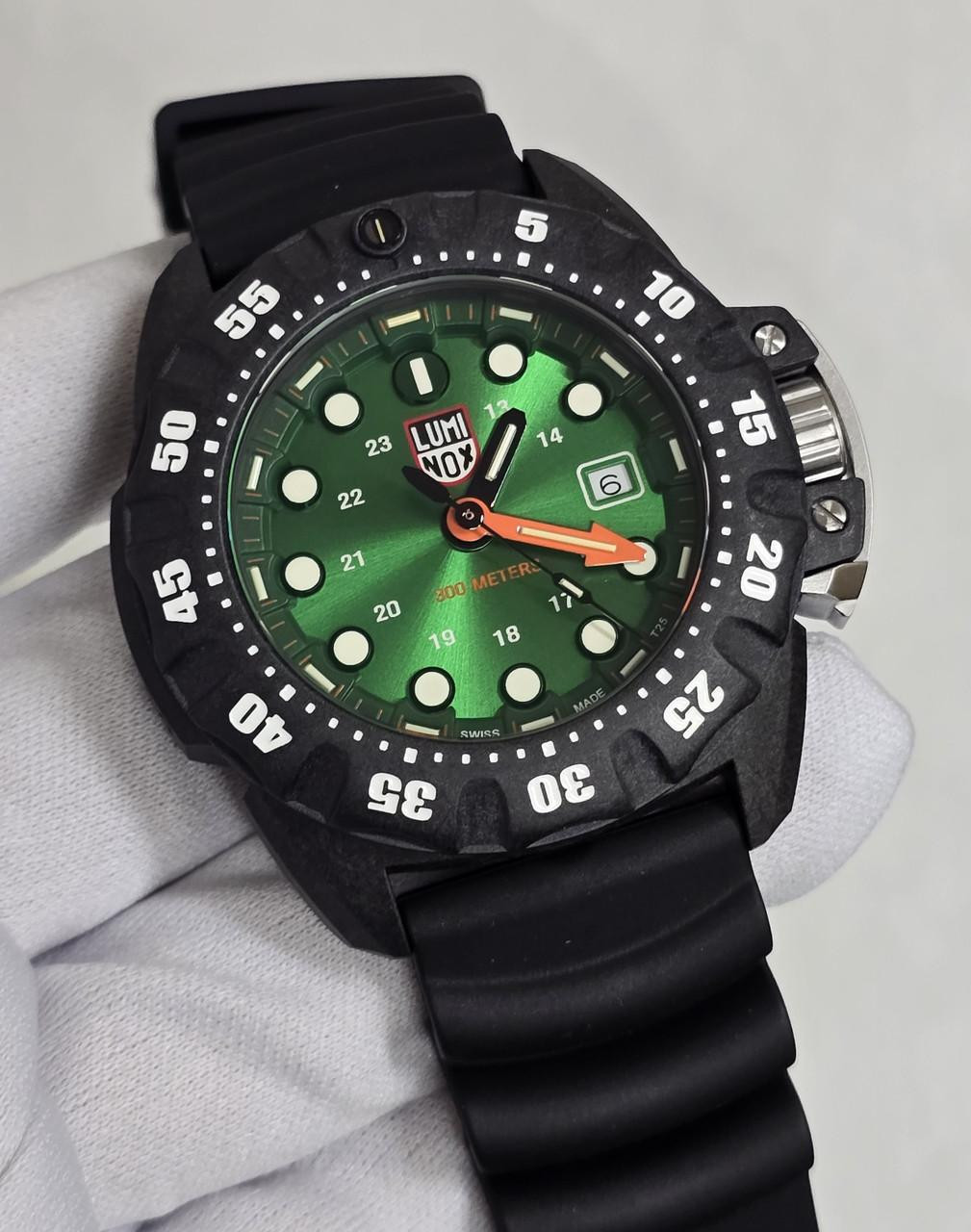 LUMINOX Scott Cassell Deep Dive 45MM Green Dial Rubber Men's Watch