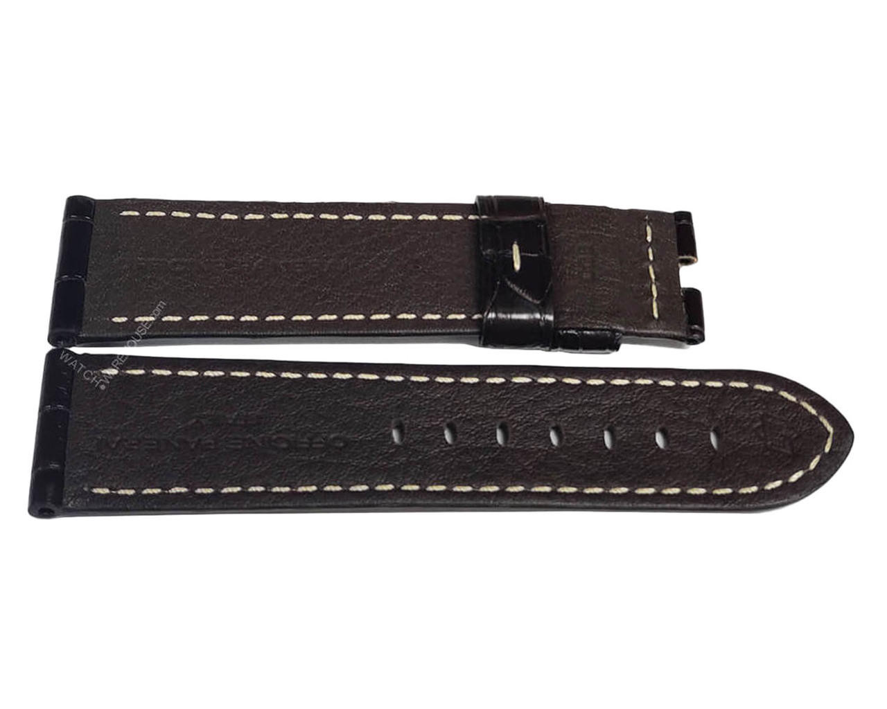 PANERAI Alligator Semimat Dark Brown 115/95 Length Strap MX005FNS | Fast u0026  Free US Shipping | Watch Warehouse