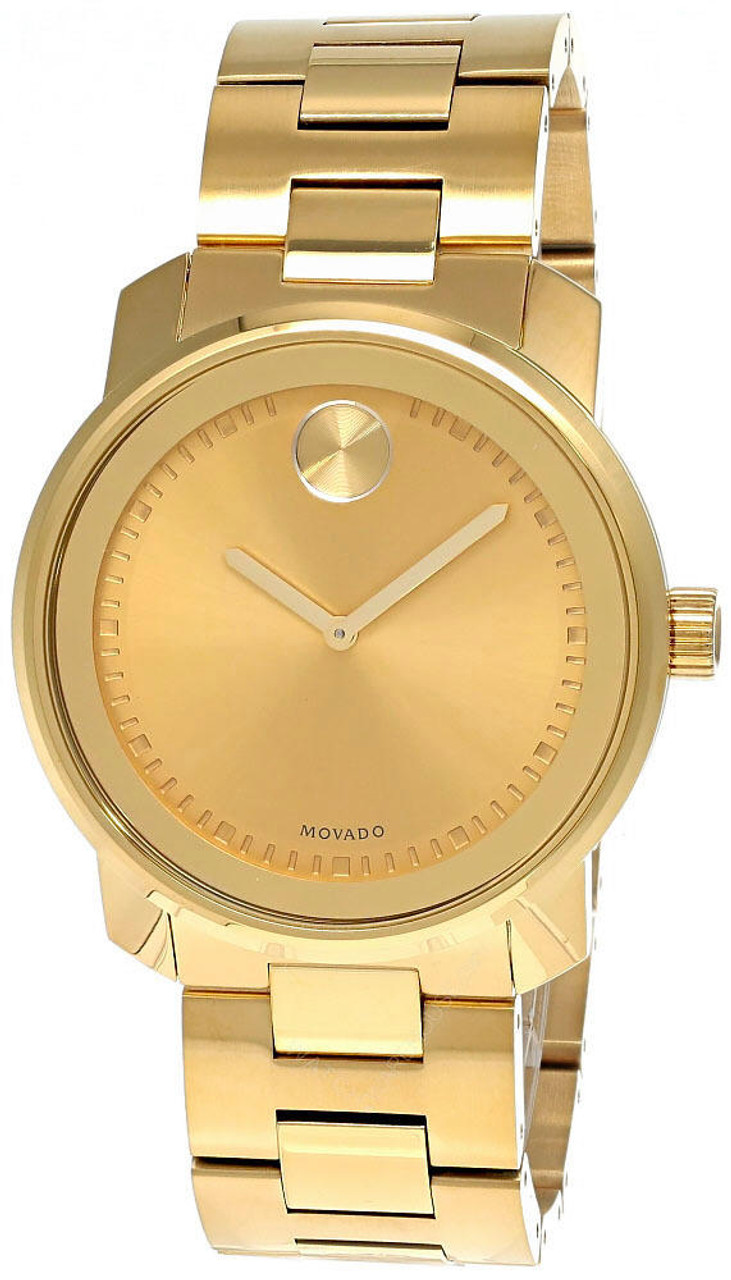 MOVADO Bold 42MM QTZ Gold-Tone Dial SS Link Bracelet Men's Watch 3600258