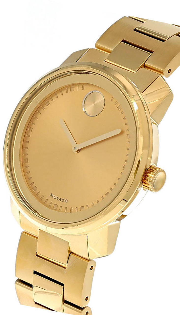 MOVADO Bold 42MM QTZ Gold-Tone Dial SS Link Bracelet Men's Watch