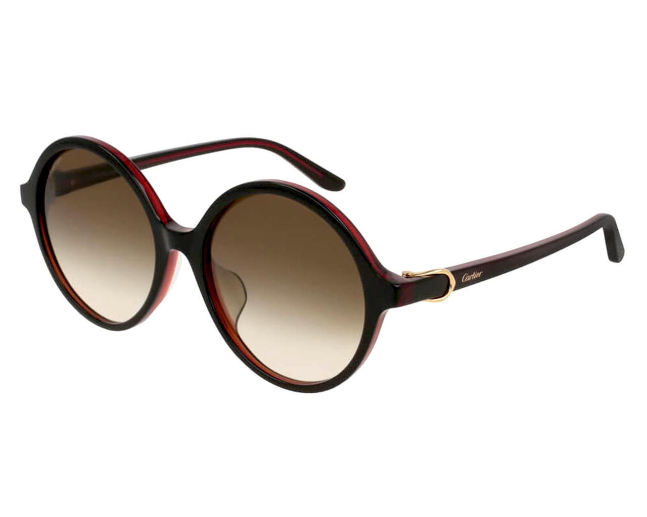 Cartier Oversized Round Sunglasses - Black Frame with Brown Gradient Lenses Cartier Gradient lens round sunglasses - Black - Women  main image 4