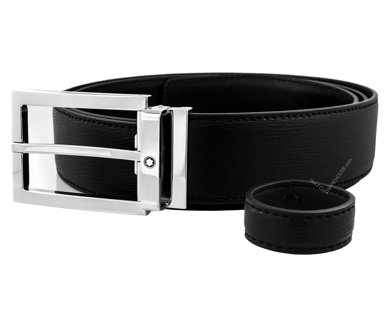 MONTBLANC Rectangular Black Shiny Stainless Steel Pin Buckle