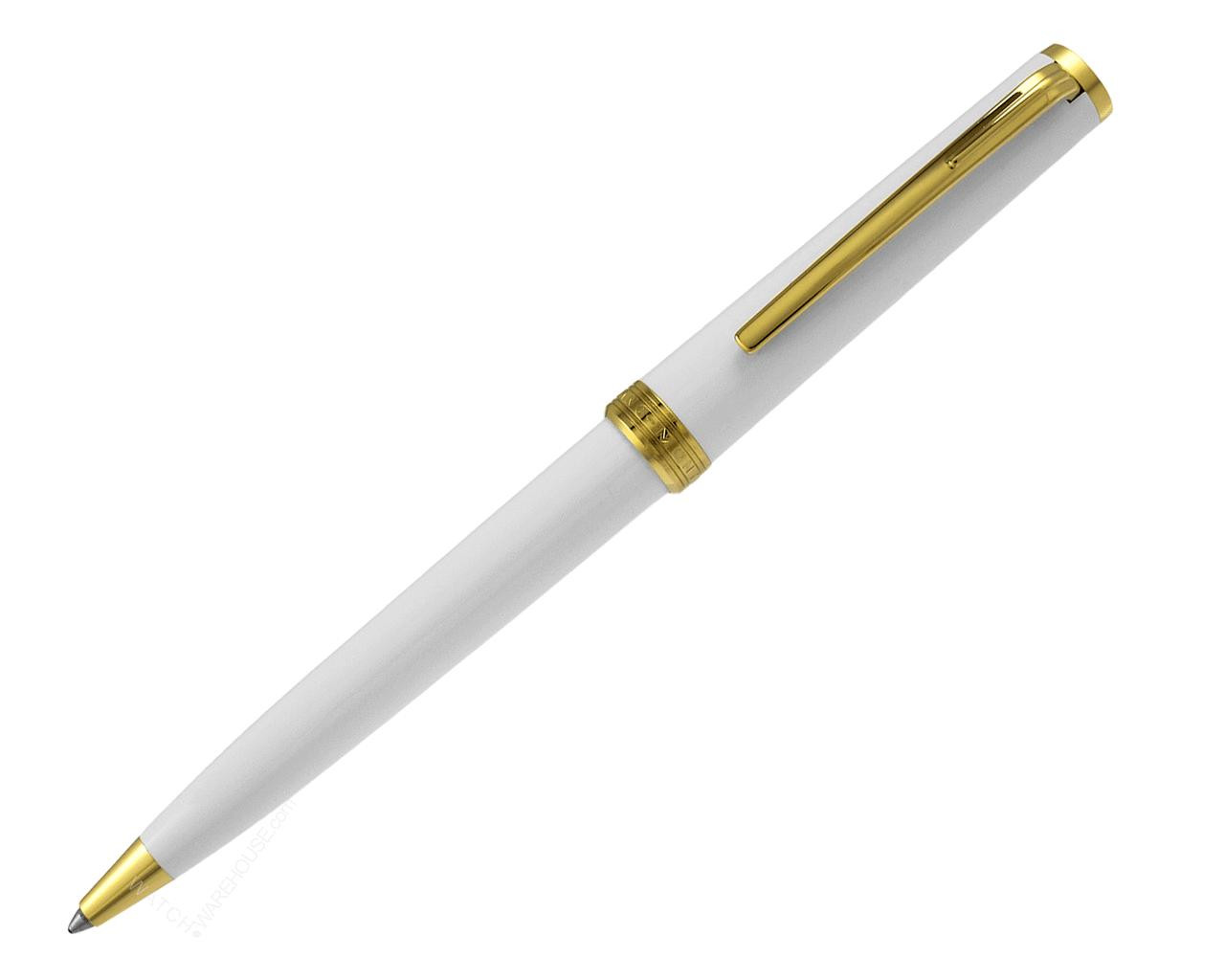 極美品　MONTBLANC ホワイト ゴールド　ボールペン　117659 MONTBLANC PIX White Barrel & Cap with Gold Coated Clip Ballpoint